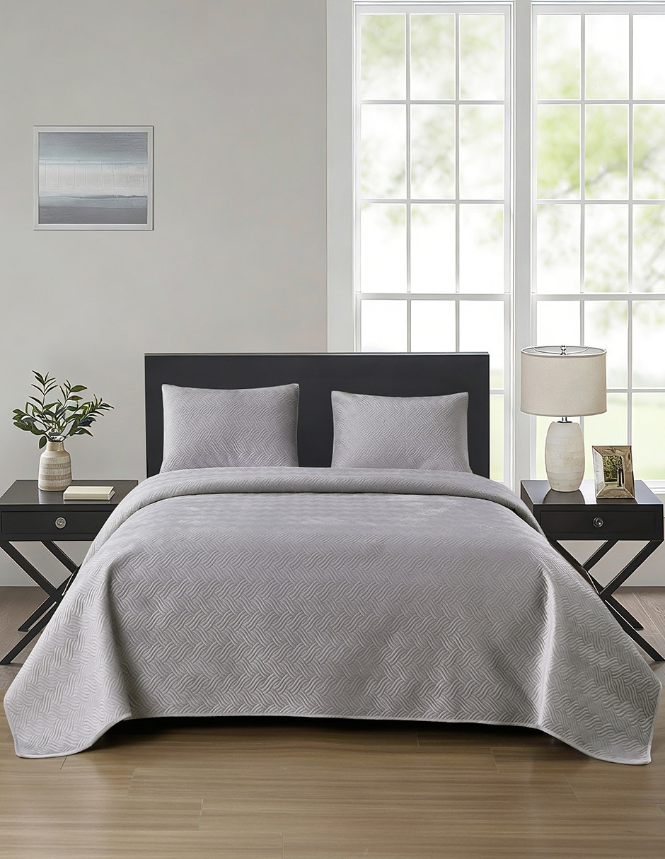 COLCHA HOMAGE COLSUVELVET26, KS, GRIS