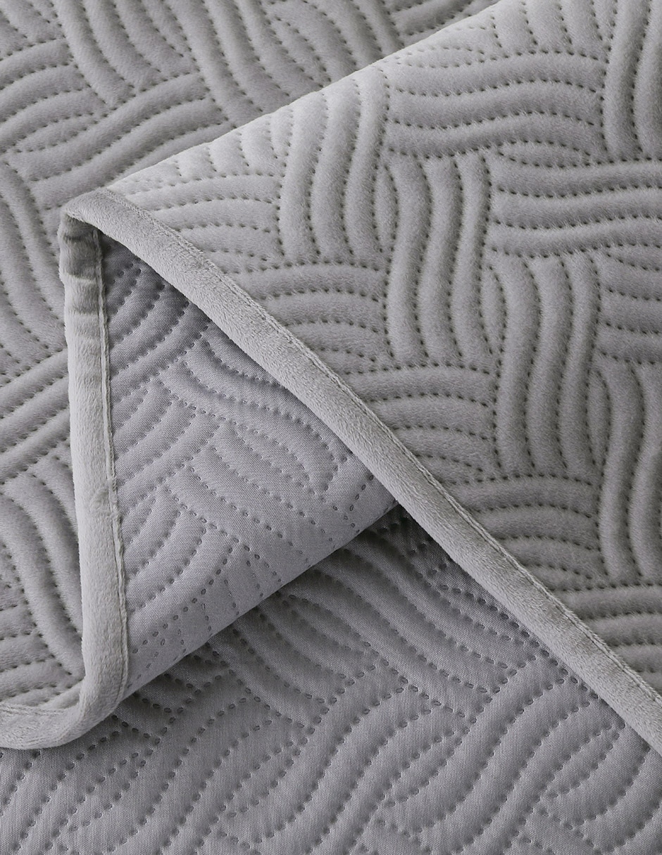 COLCHA HOMAGE COLSUVELVET26, KS, GRIS